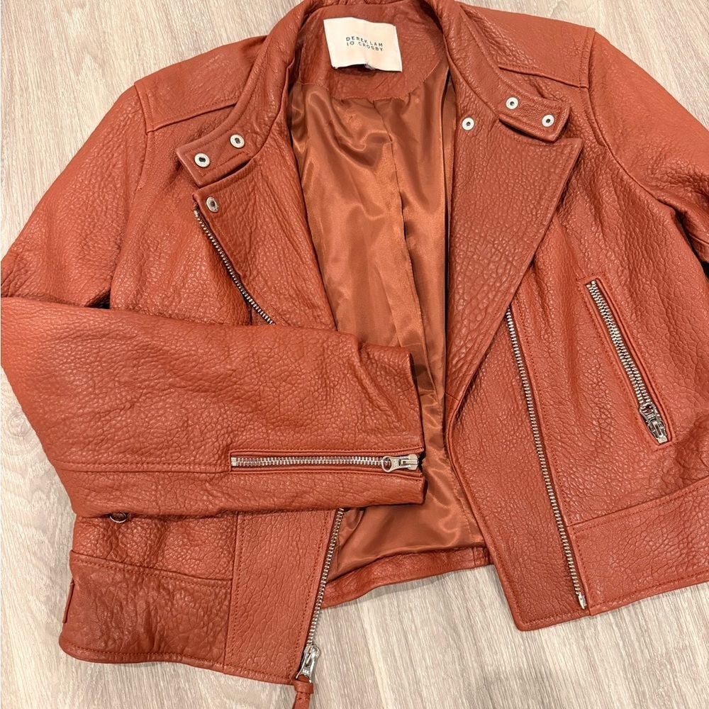 RARE FIND - 10 Crosby Derek Lam Women's Rust Leather Jacket